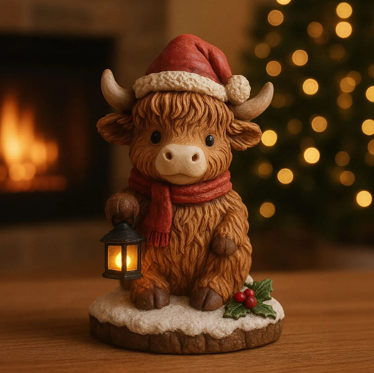 Nikola | Illuminated Christmas Cow Figurine