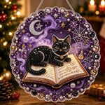 Mystic Spellbook Cat – DIY Diamond Art Hanging Decoration – product image 1
