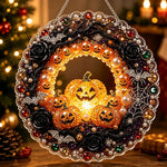 Pumpkin Rose Garden – DIY Diamond Art Hanging Decoration – product image 1
