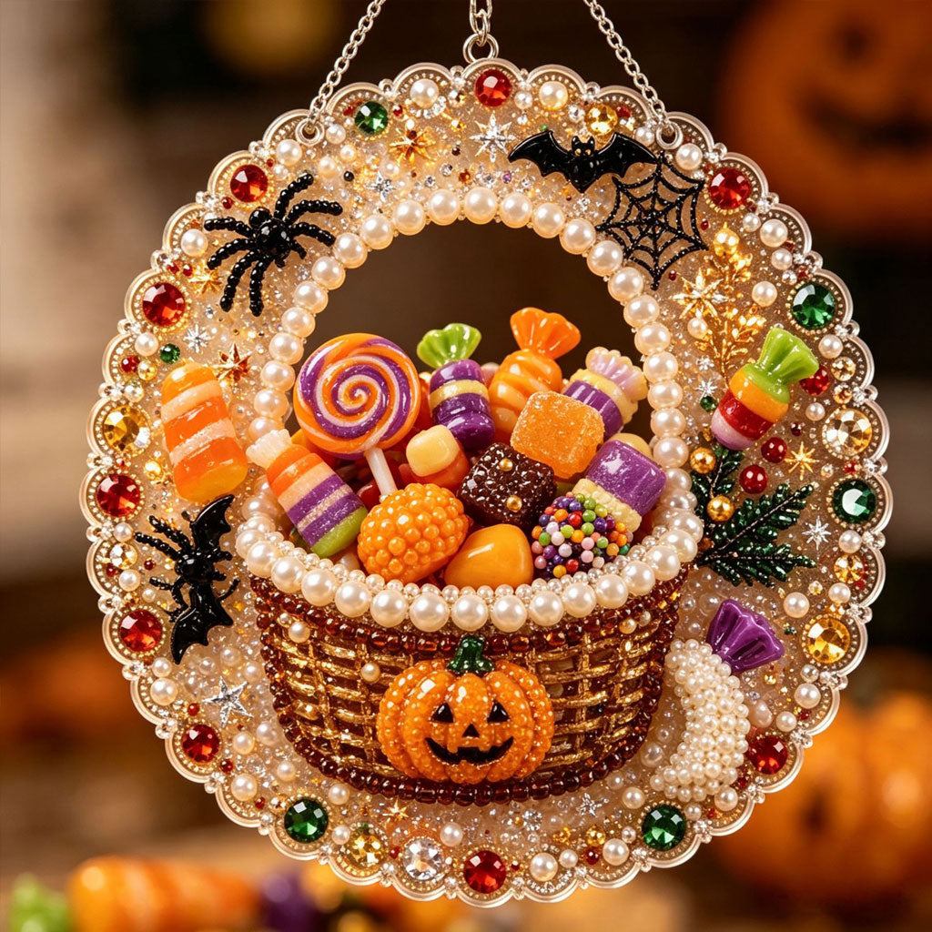 Halloween Candy Basket – DIY Diamond Art Hanging Decoration – product image 1