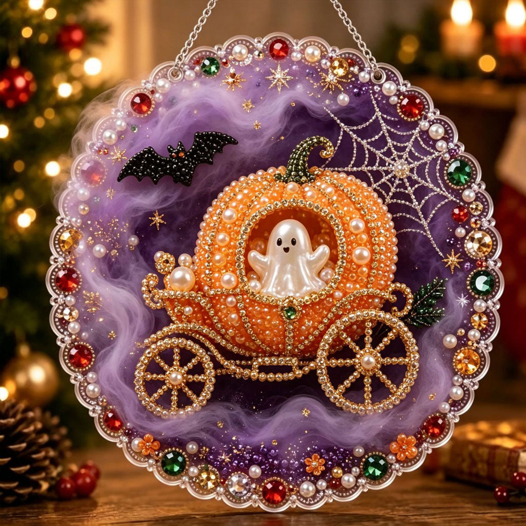 Magical Pumpkin Carriage – DIY Diamond Art Hanging Decoration – product image 1