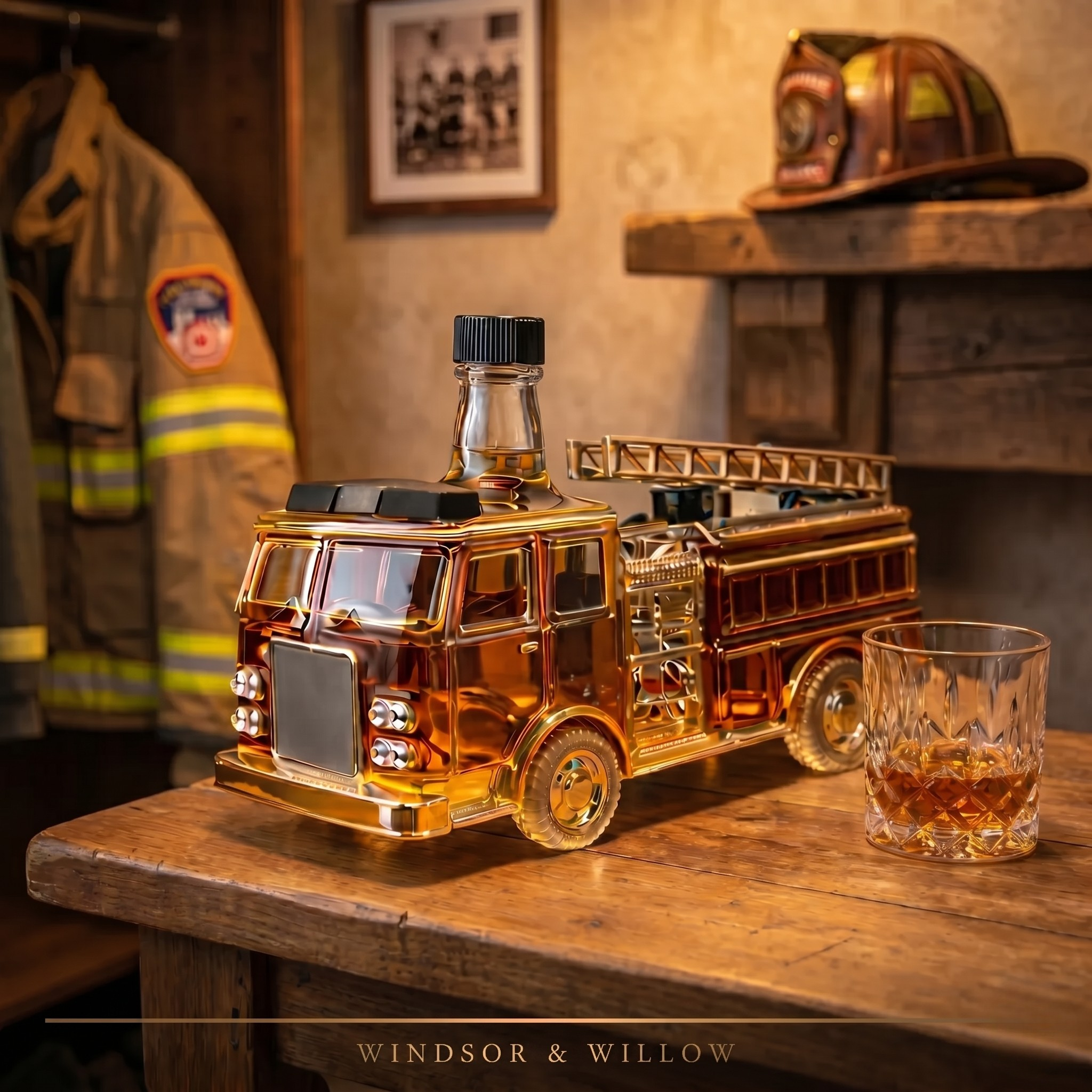 Black Label Firefighters Whisky Decanter