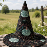 Quilted Witch Hat – Mint Green Halloween Pumpkins – product image 1