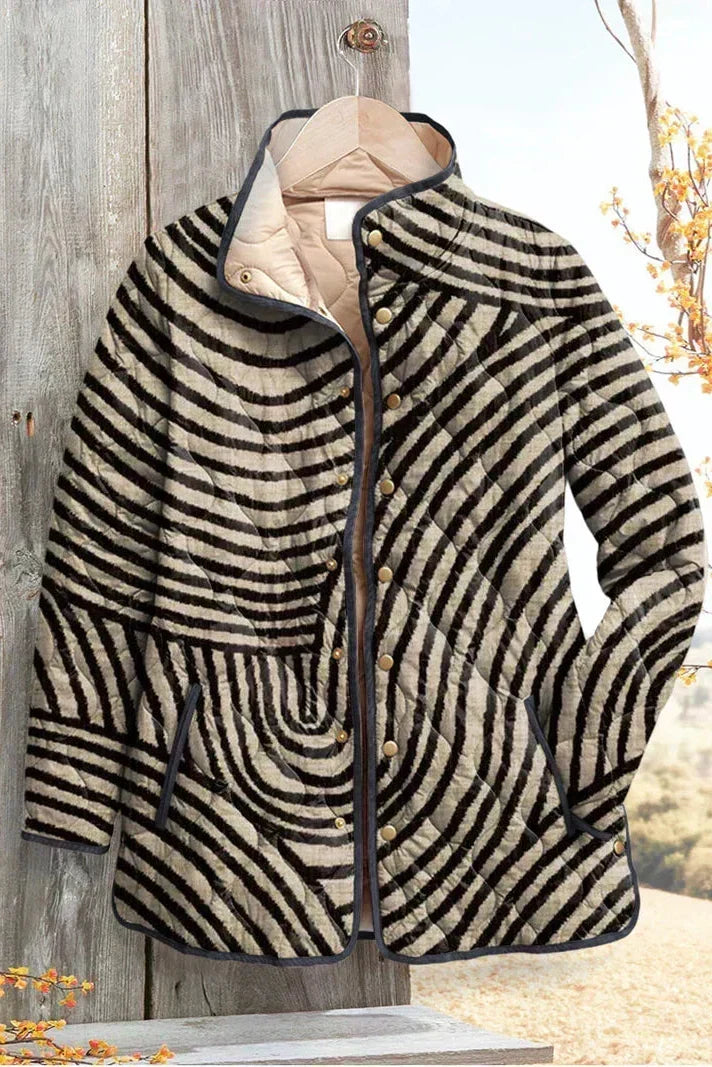 Quilted Jacket in Stripe Swirl – product image 2