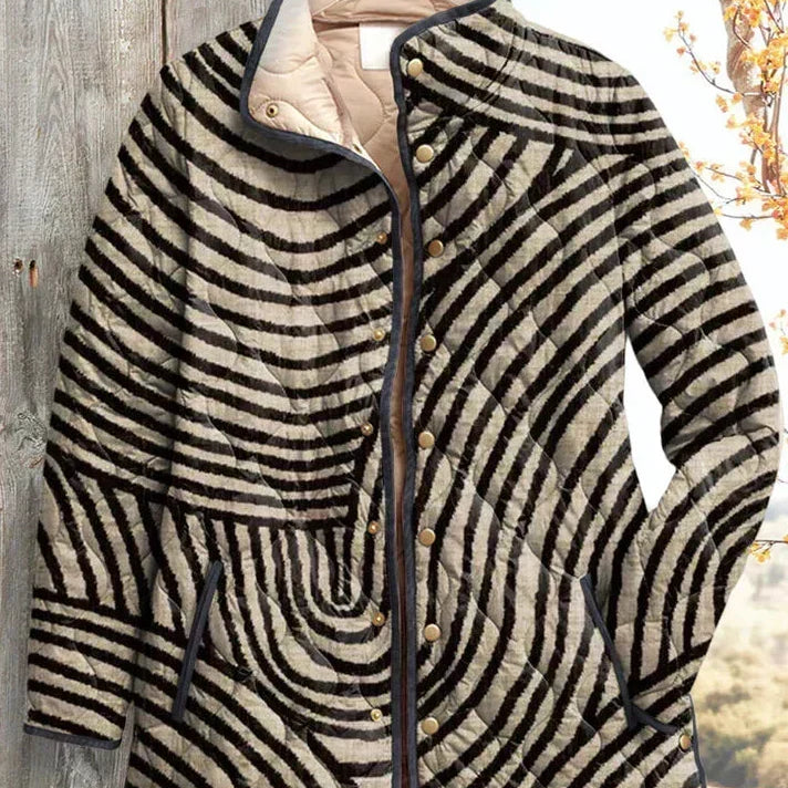 Quilted Jacket in Stripe Swirl – product image 2