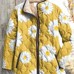 Quilted Jacket with Daisies in Yellow – product image 2