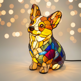 Corgi | Stained-Glass-Style Lamp