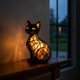 Shimmering Cat | Stained-Glass-Style Lamp