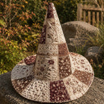 Quilted Witch Hat – Vintage Floral and Lace Patchwork – product image 1