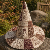 Quilted Witch Hat – Vintage Floral and Lace Patchwork – product image 1