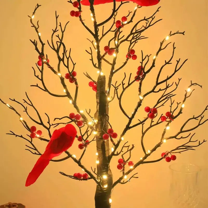 Illuminated Vintage Cardinal Tree, view 2