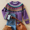 Vintage Fair Isle Knit Jumper in Amethyst Purple – product image 1