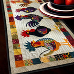 Quilted Table Runner | Rooster Parade, view 2
