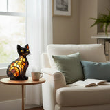 Shimmering Cat | Stained-Glass-Style Lamp
