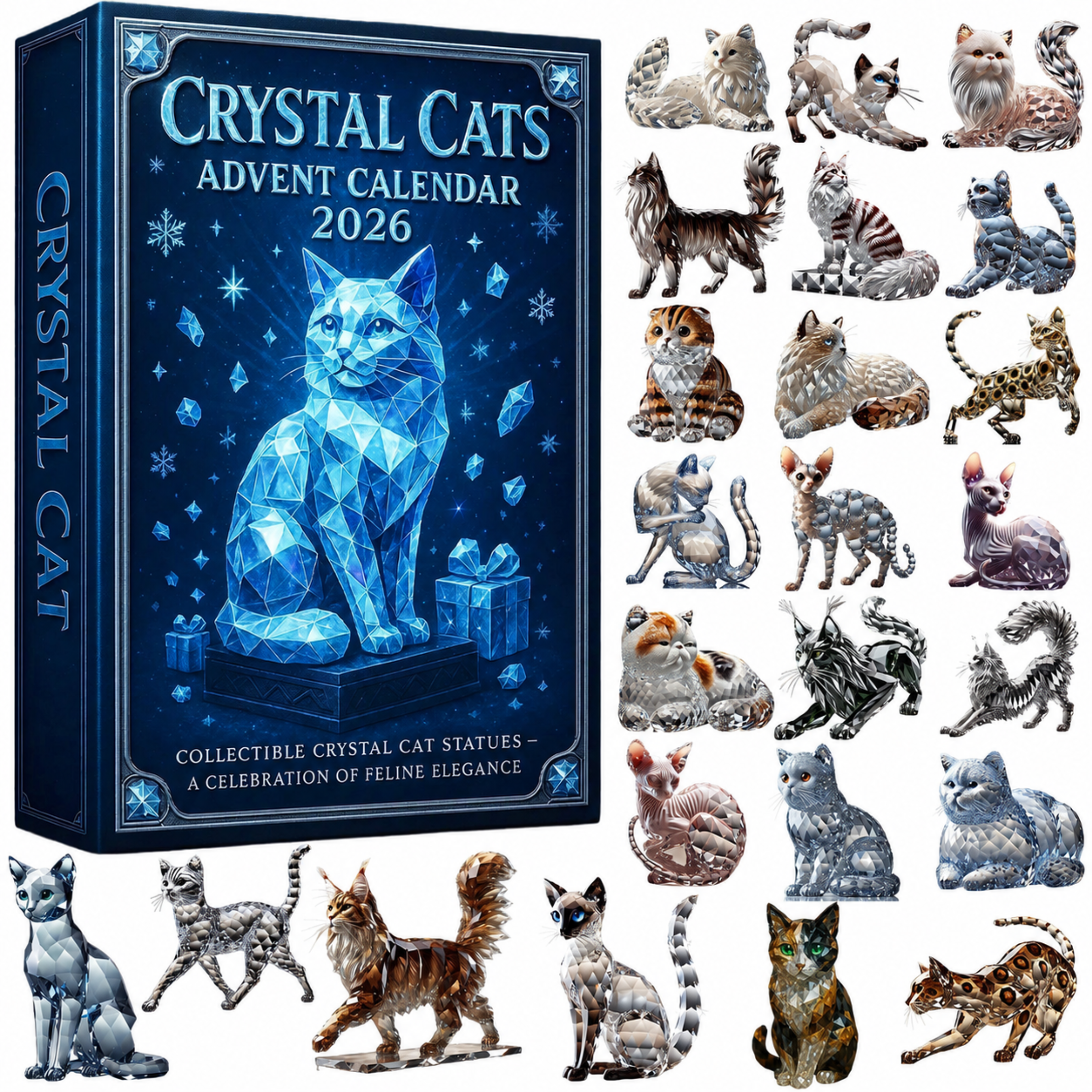KatteKunst™ Advent Calendar – Crystal-Style Cats – image 2