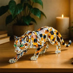 Crystal-Style Leopard Figurine