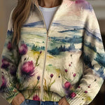 Cardigan with Watercolour Landscape – product image 1