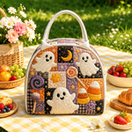 Quilted Lunch Bag – Cute Ghost and Sweets – product image 1