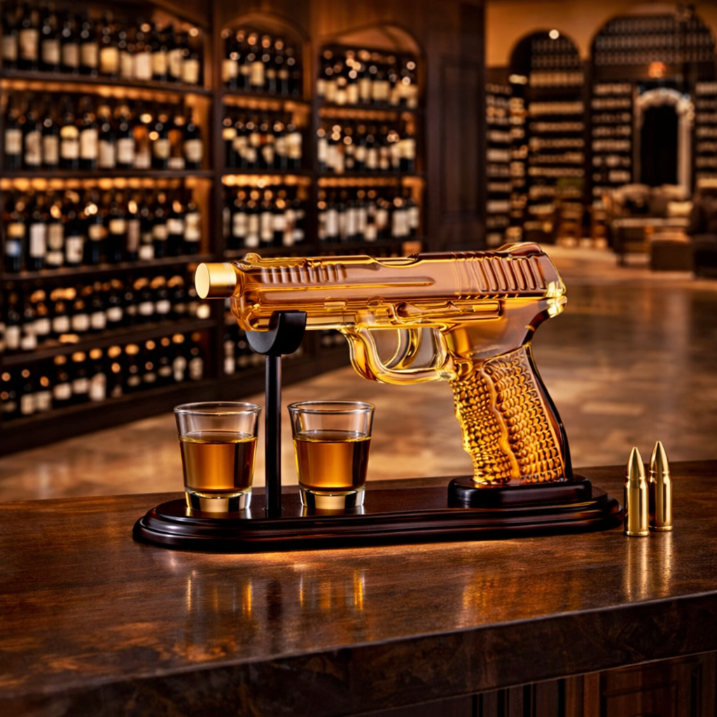 Handgun-Shaped Whisky Decanter Set with Glasses, view 5