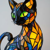 Mystic Cat | Stained-Glass-Style Lamp