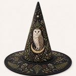 Quilted Witch Hat – Owl in a Dark Forest by Moonlight – product image 1