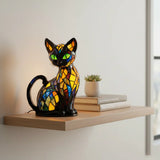 Mystic Cat | Stained-Glass-Style Lamp