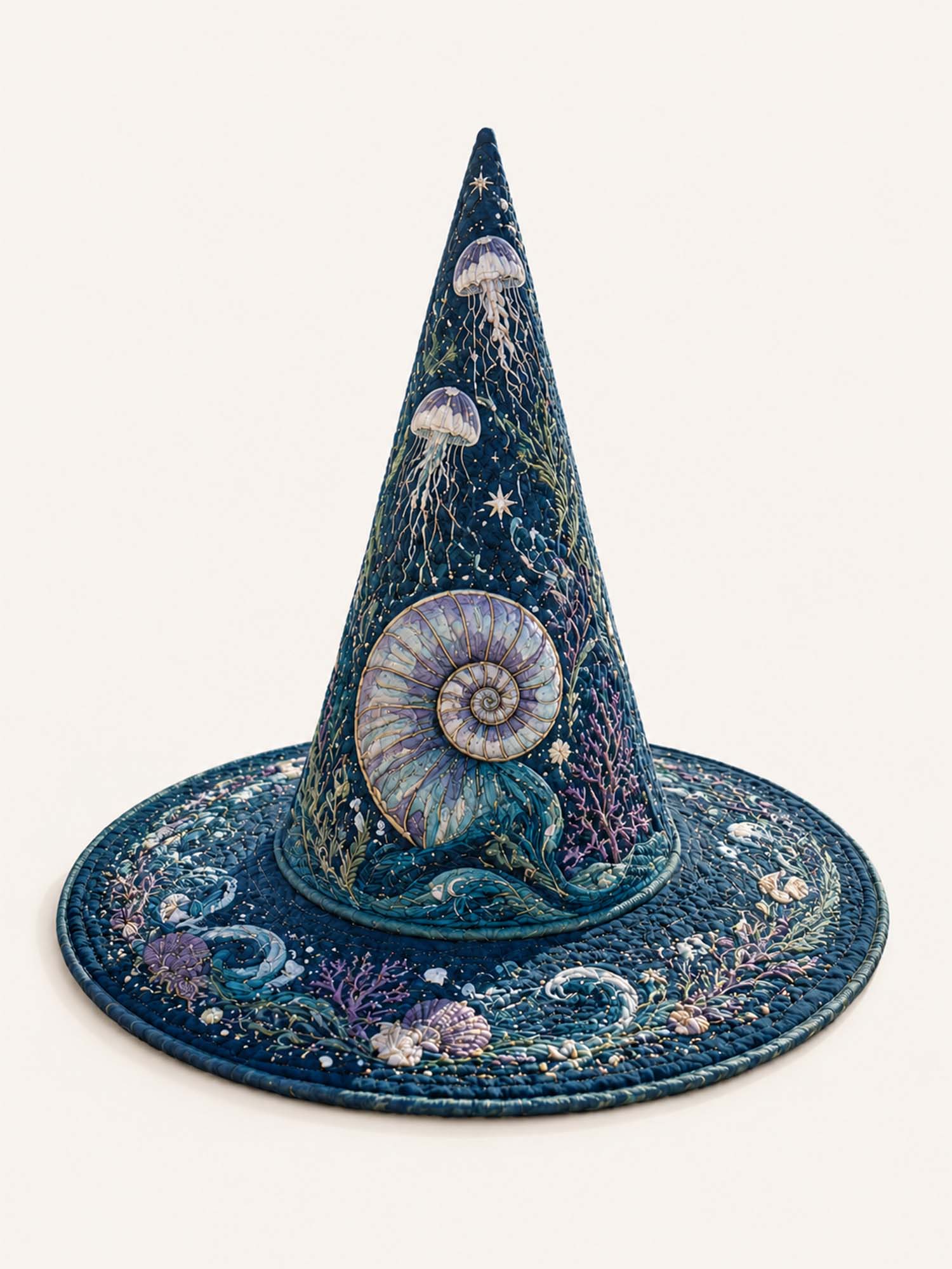 Quilted Witch Hat – Deep-Sea Mermaid in a Dark Coastal Style – product image 1