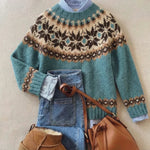 Vintage Nordic Knit Jumper in Teal – product image 1