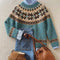 Vintage Nordic Knit Jumper in Teal – product image 1