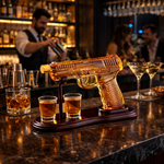 Handgun-Shaped Whisky Decanter Set with Glasses