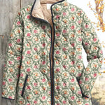 Quilted Jacket with Roses on Sage – product image 2