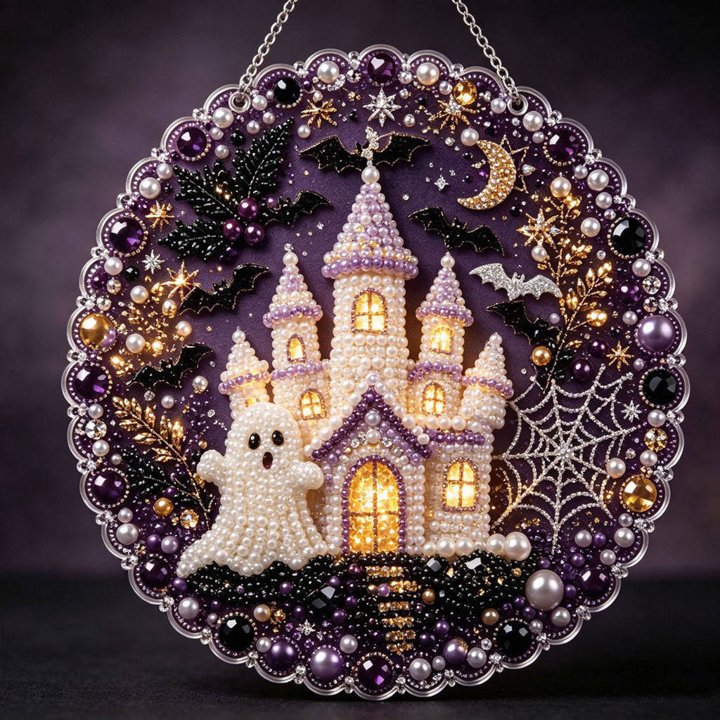 Enchanted Ghost Castle – DIY Diamond Art Hanging Decoration – product image 1