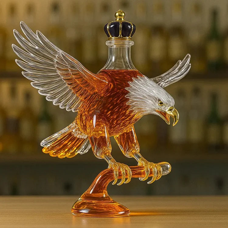 Bald Eagle-Shaped Glass Whisky Decanter