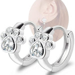 Paw Print Huggie Hoop Earrings, view 2
