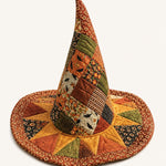 Quilted Witch Hat – Vintage Harvest Pumpkins – product image 1