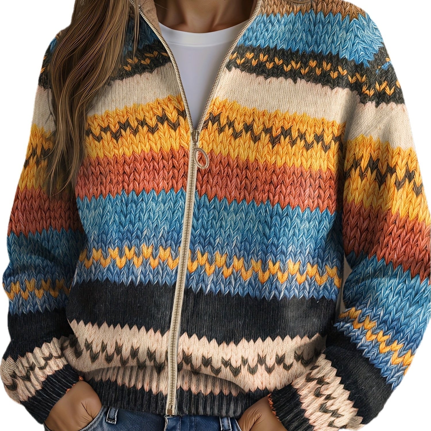 Zigzag Stripe Cardigan – product image 1