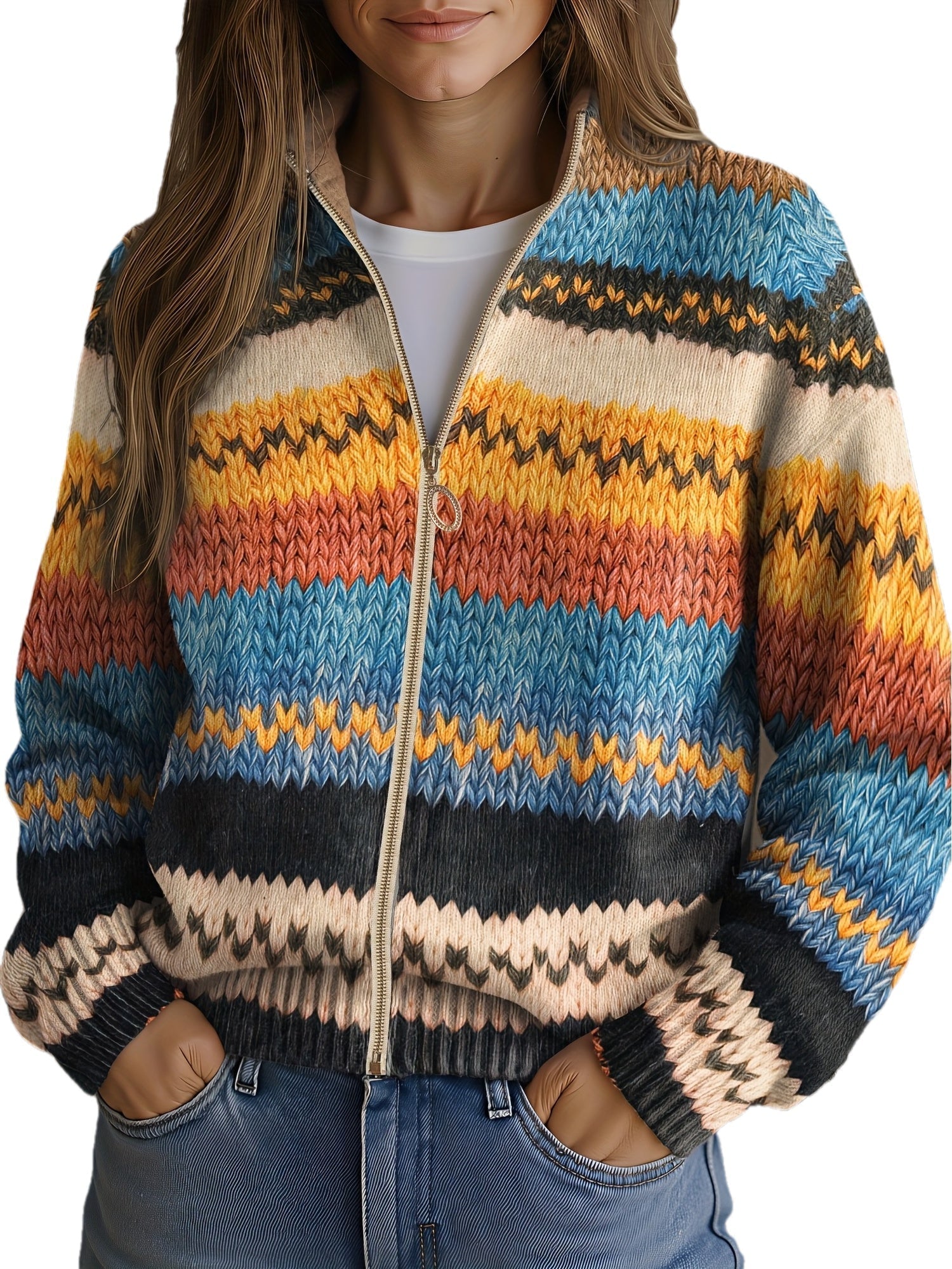 Zigzag Stripe Cardigan – product image 1