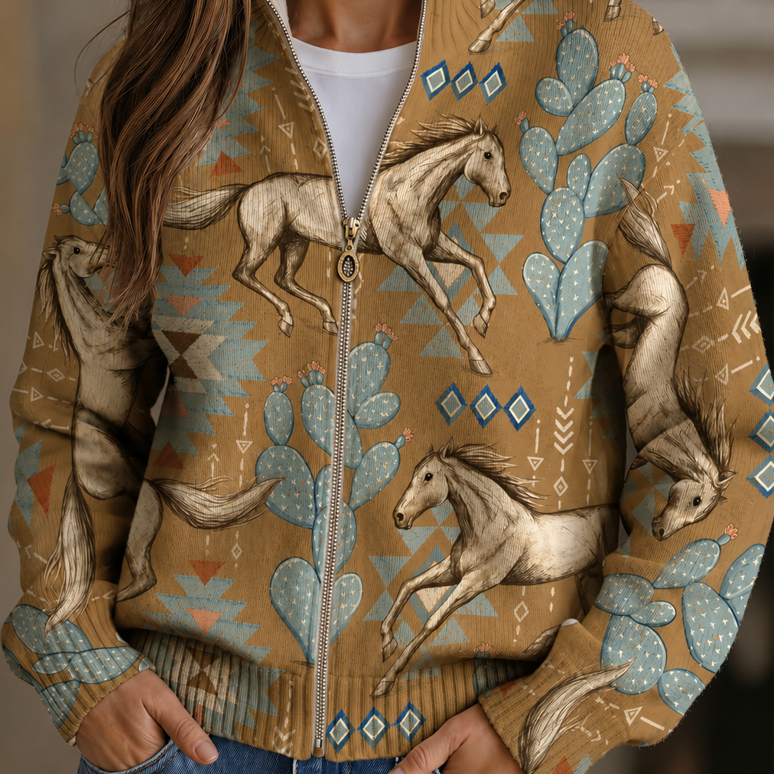 Cardigan with Horses & Cacti – product image 1