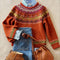 Vintage Fair Isle Knit Jumper in Burnt Orange – product image 1