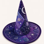 Quilted Witch Hat – Dark Academia and Cosmic Motifs – product image 1