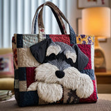 Handcrafted Quilted Tote Bag - Schnauzer