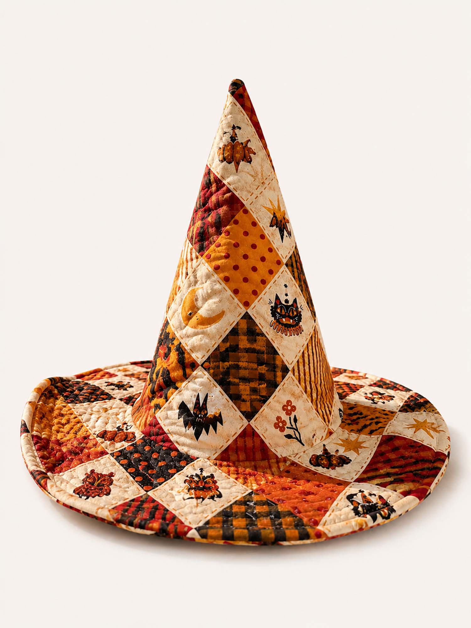 Quilted Witch Hat – Vintage Halloween Patchwork – product image 1