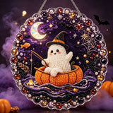 Pumpkin Ghost Magic – DIY Diamond Art Hanging Decoration – product image 1