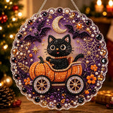 Pumpkin Carriage Cat – DIY Diamond Art Hanging Decoration – product image 1