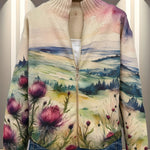 Zip Cardigan with Landscape Motif – product image 4