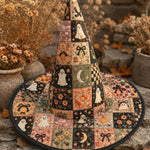 Quilted Witch Hat – Ghosts and Pumpkins in Patchwork Style – product image 1