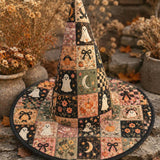 Quilted Witch Hat – Ghosts and Pumpkins in Patchwork Style – product image 1