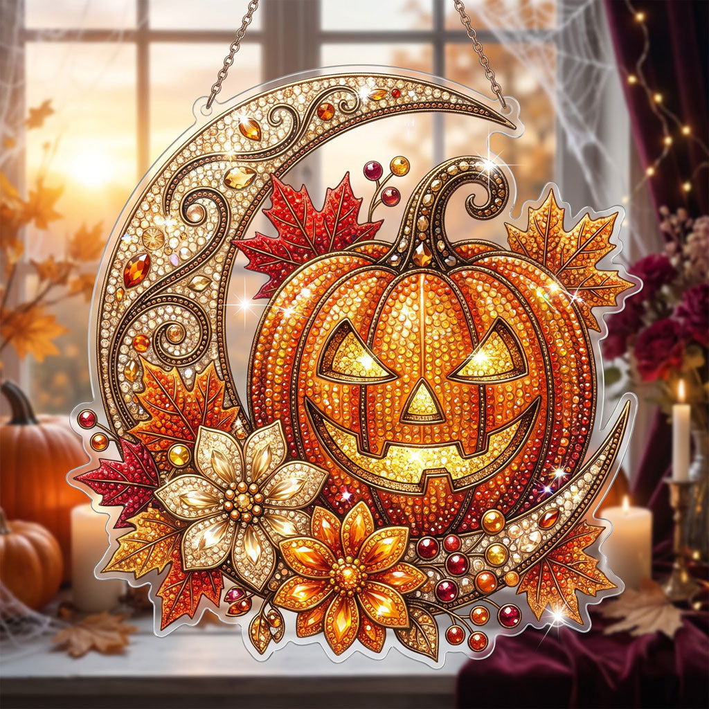 Autumn Moon Pumpkin – DIY Diamond Art Hanging Decoration – product image 1