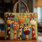 Quilted Tote Bag - Tower of Giraffes
