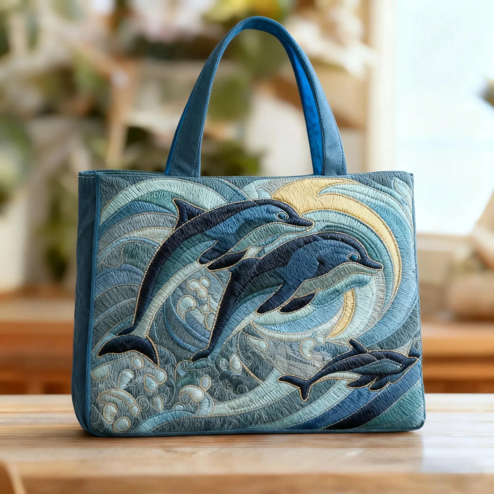 Ocean-Inspired Tote Bags | Top 1 - Dolphin in the Ocean